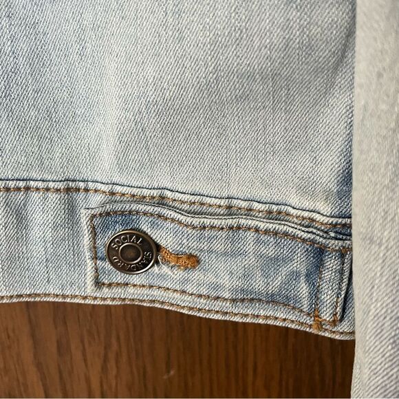 Social Standard by Sanctuary Denim Jean Jacket Blue Cotton Blend - Picture 5 of 10